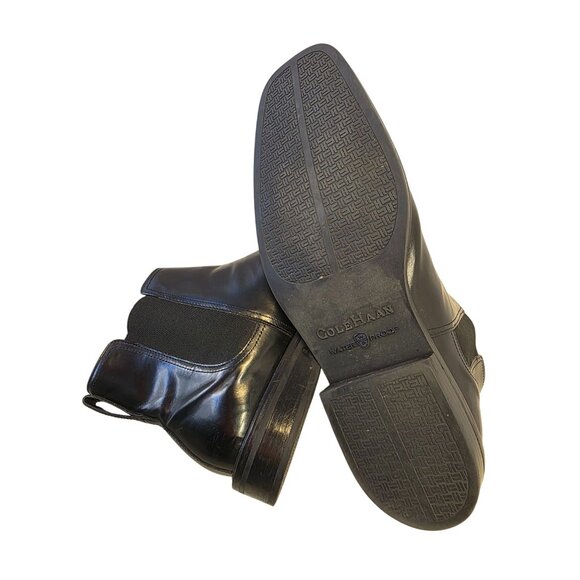 Cole Haan Mens Waterproof Chelsea Boots Shoe Sz 10.5M Black Leather Ankle Dress - Picture 12 of 14